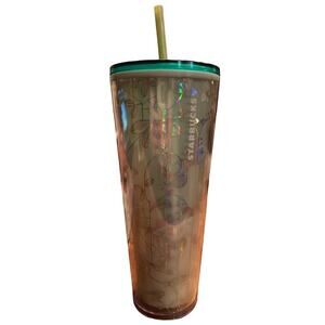 Starbucks 2022 Venti 24oz Tumbler Holiday Woodland Mint Green Iridescent Coffee